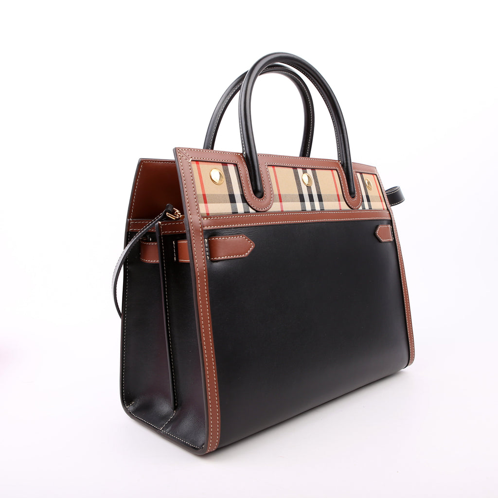 Title Vintage Check Medium Tote Black/Brown