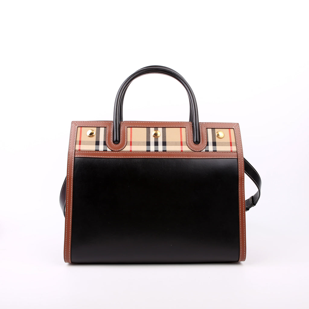 Title Vintage Check Medium Tote Black/Brown