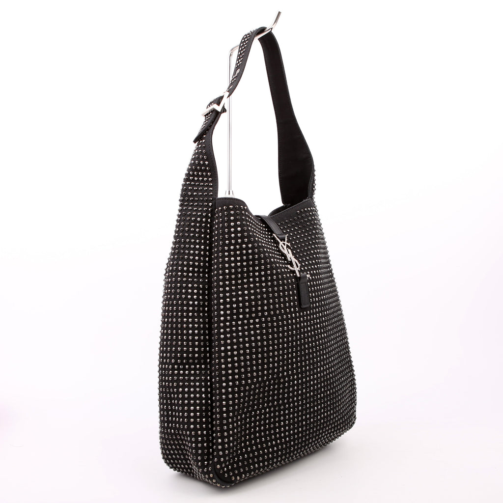 SAINT LAURENT 716140 Le 5 A 7 Supple Medium Canvas/Crystal Black