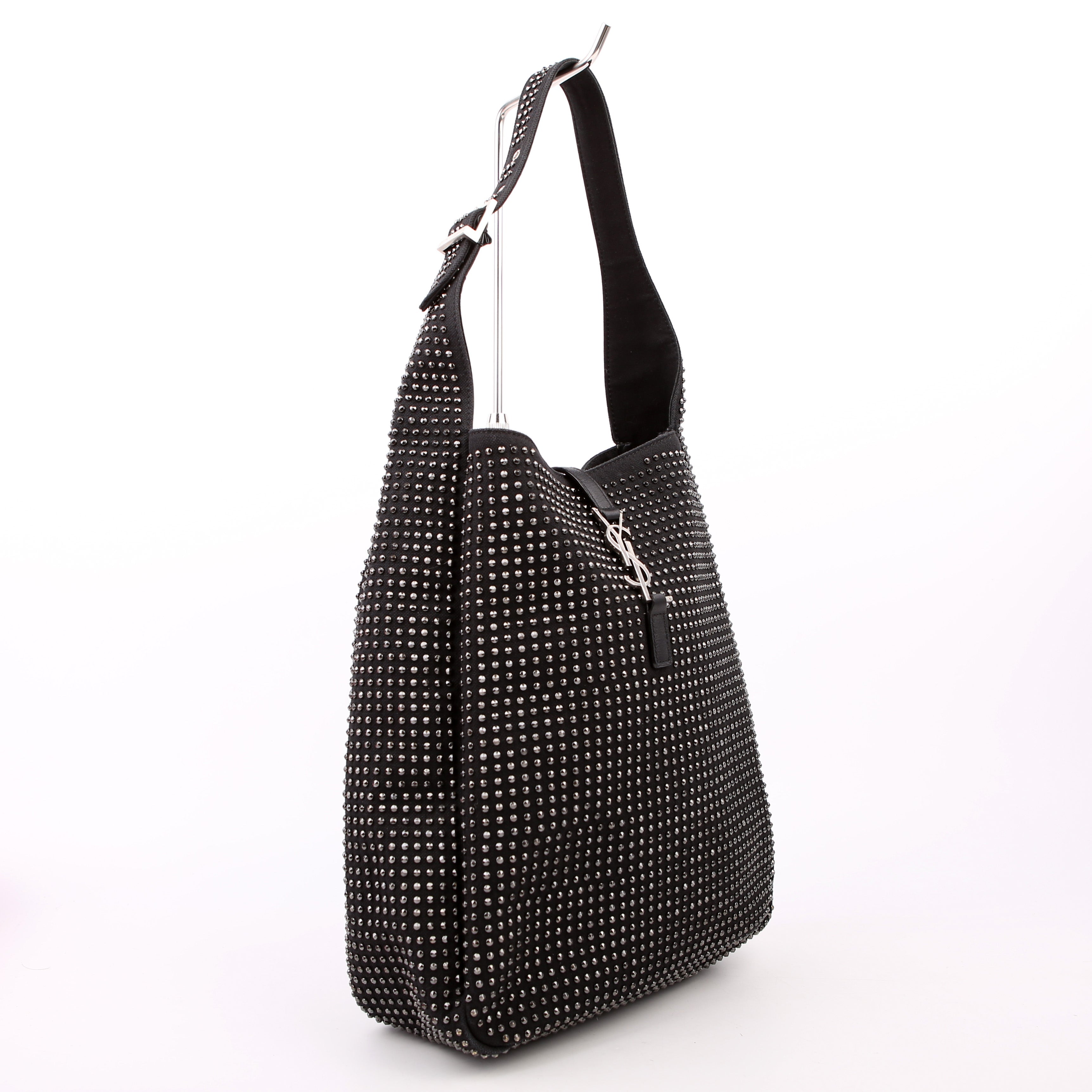 SAINT LAURENT 716140 Le 5 A 7 Supple Medium Canvas/Crystal Black