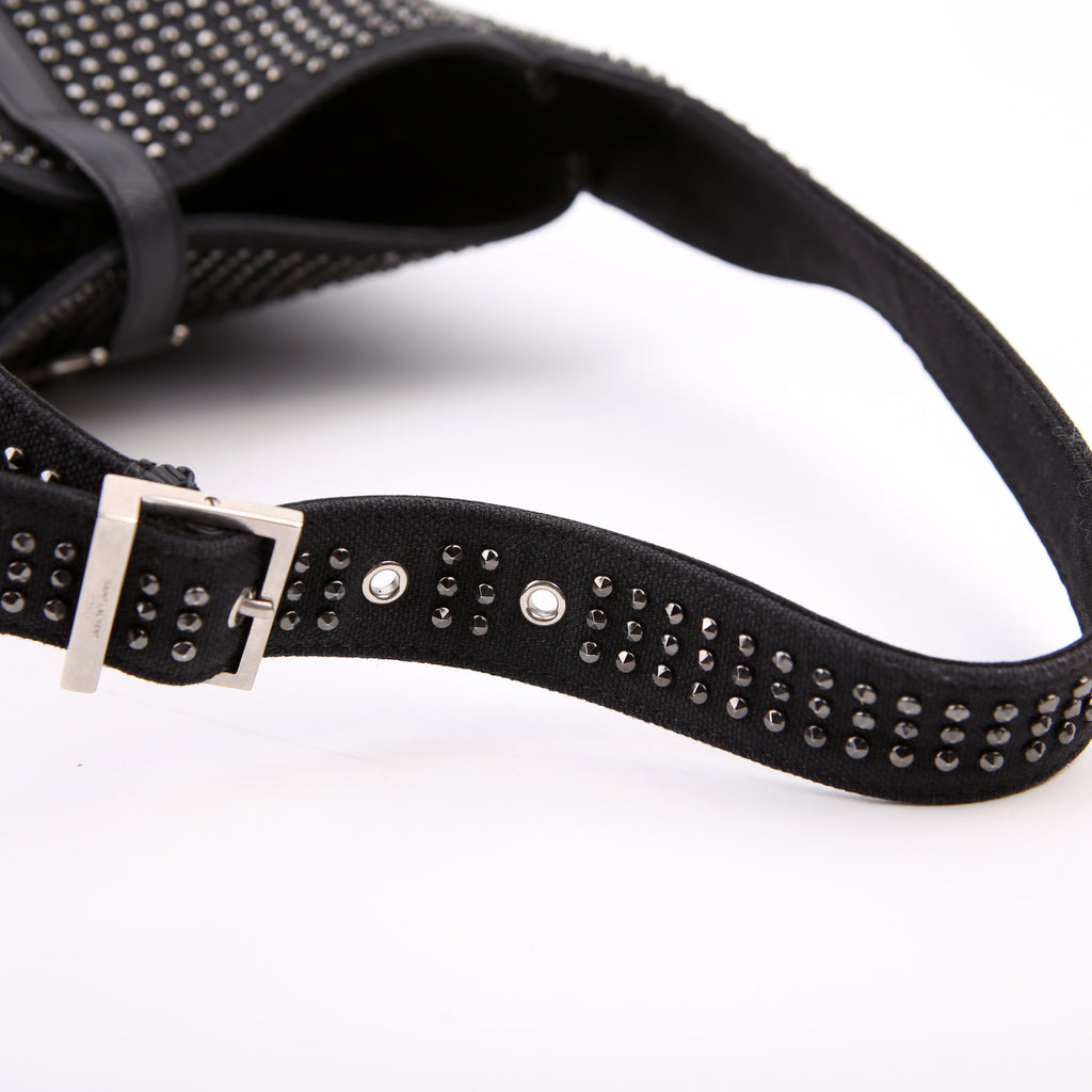 SAINT LAURENT 716140 Le 5 A 7 Supple Medium Canvas/Crystal Black