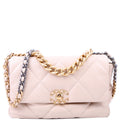 Quilted Goatskin 19 Large Flap RFID Beige