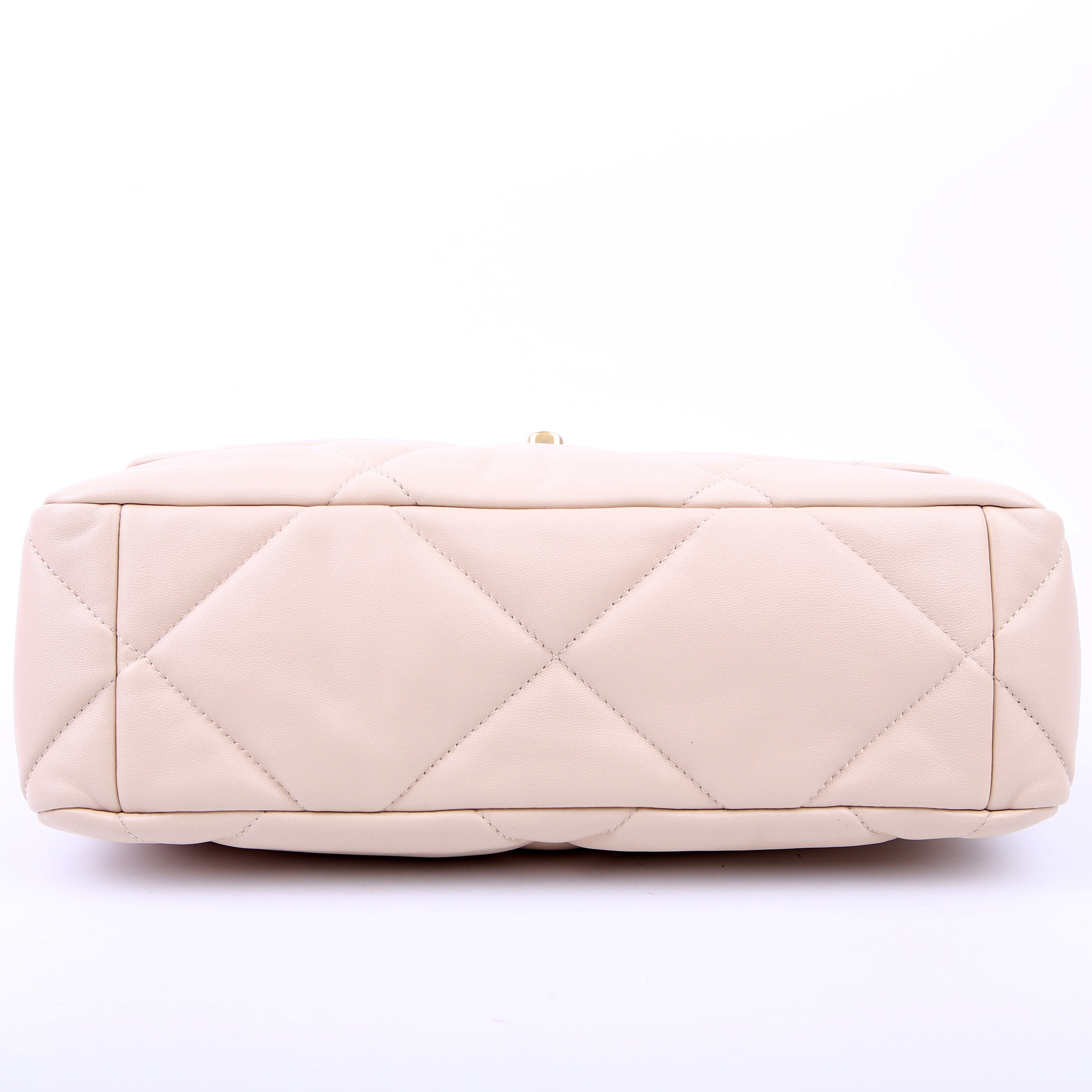 Quilted Goatskin 19 Large Flap RFID Beige