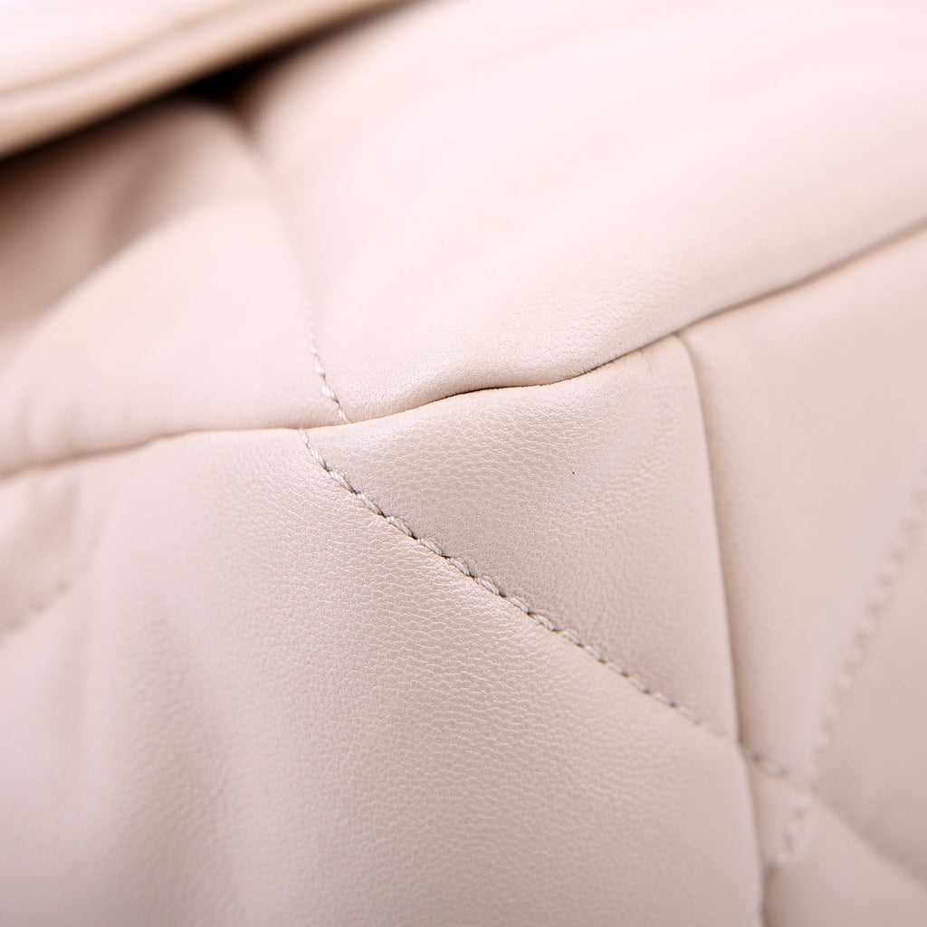Quilted Goatskin 19 Large Flap RFID Beige