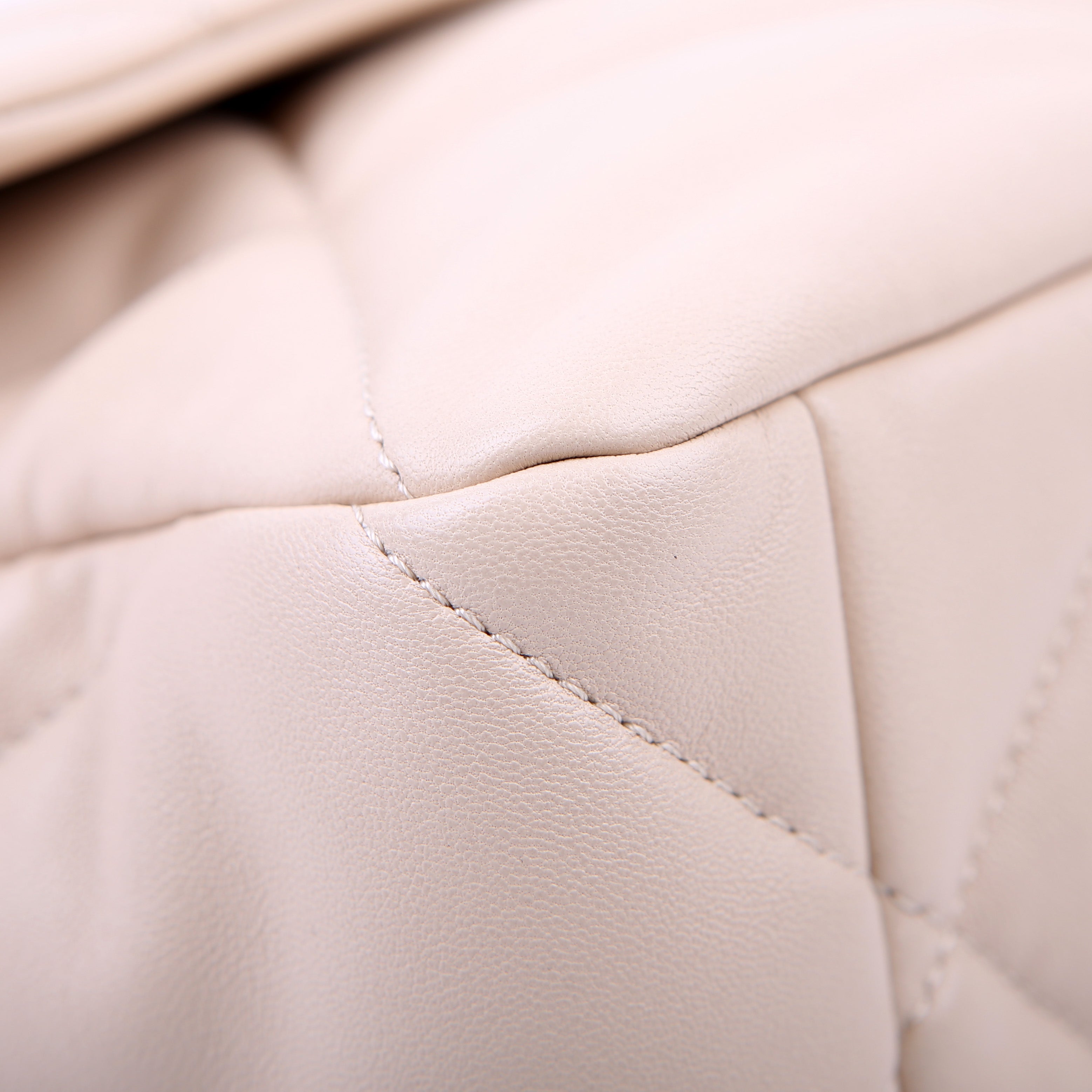 Quilted Goatskin 19 Large Flap RFID Beige