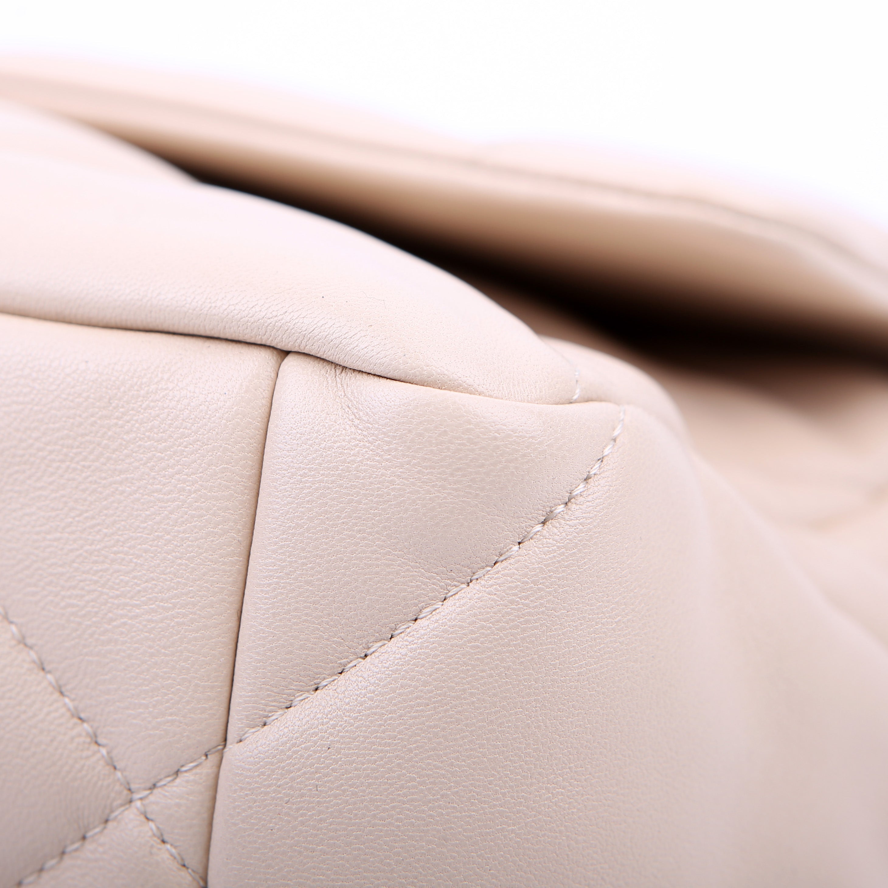 Quilted Goatskin 19 Large Flap RFID Beige