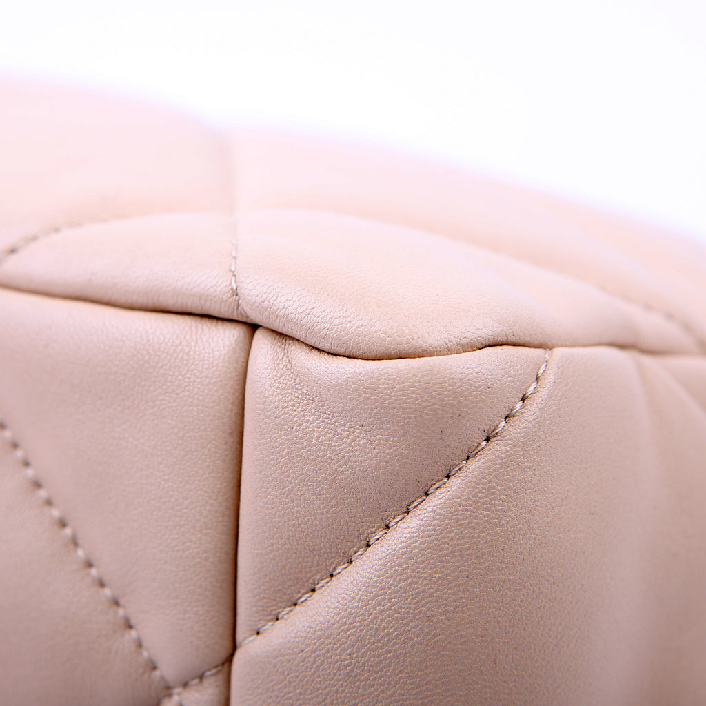 Quilted Goatskin 19 Large Flap RFID Beige