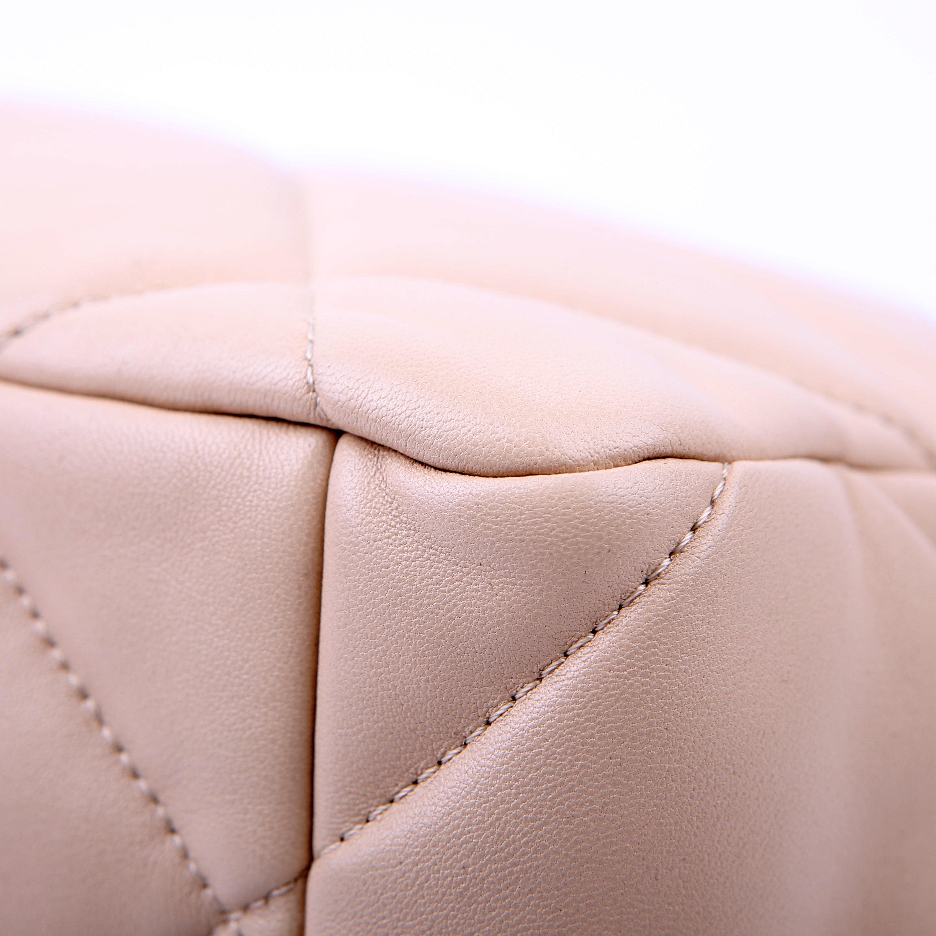 Quilted Goatskin 19 Large Flap RFID Beige