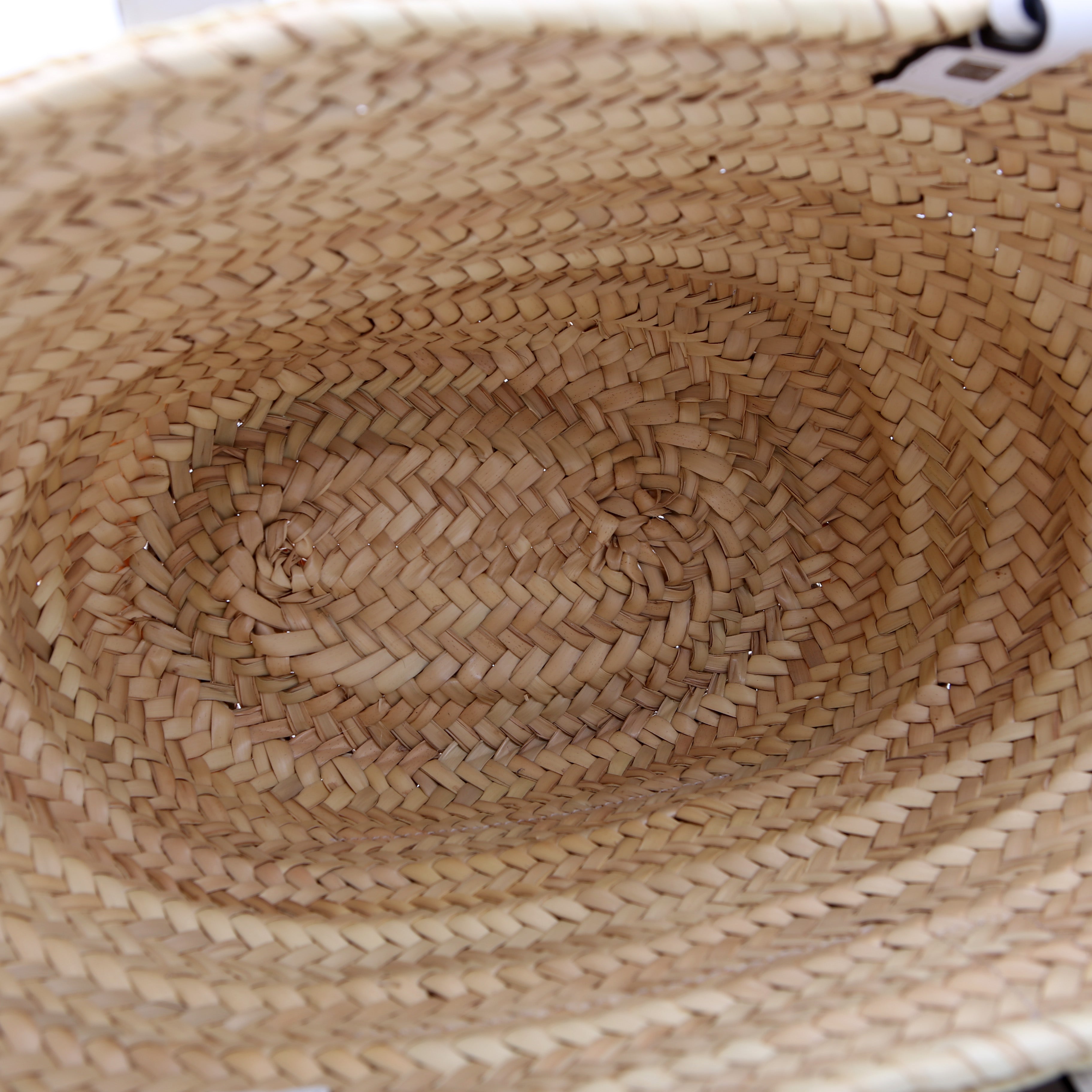 Raffia Basket Tote Small White