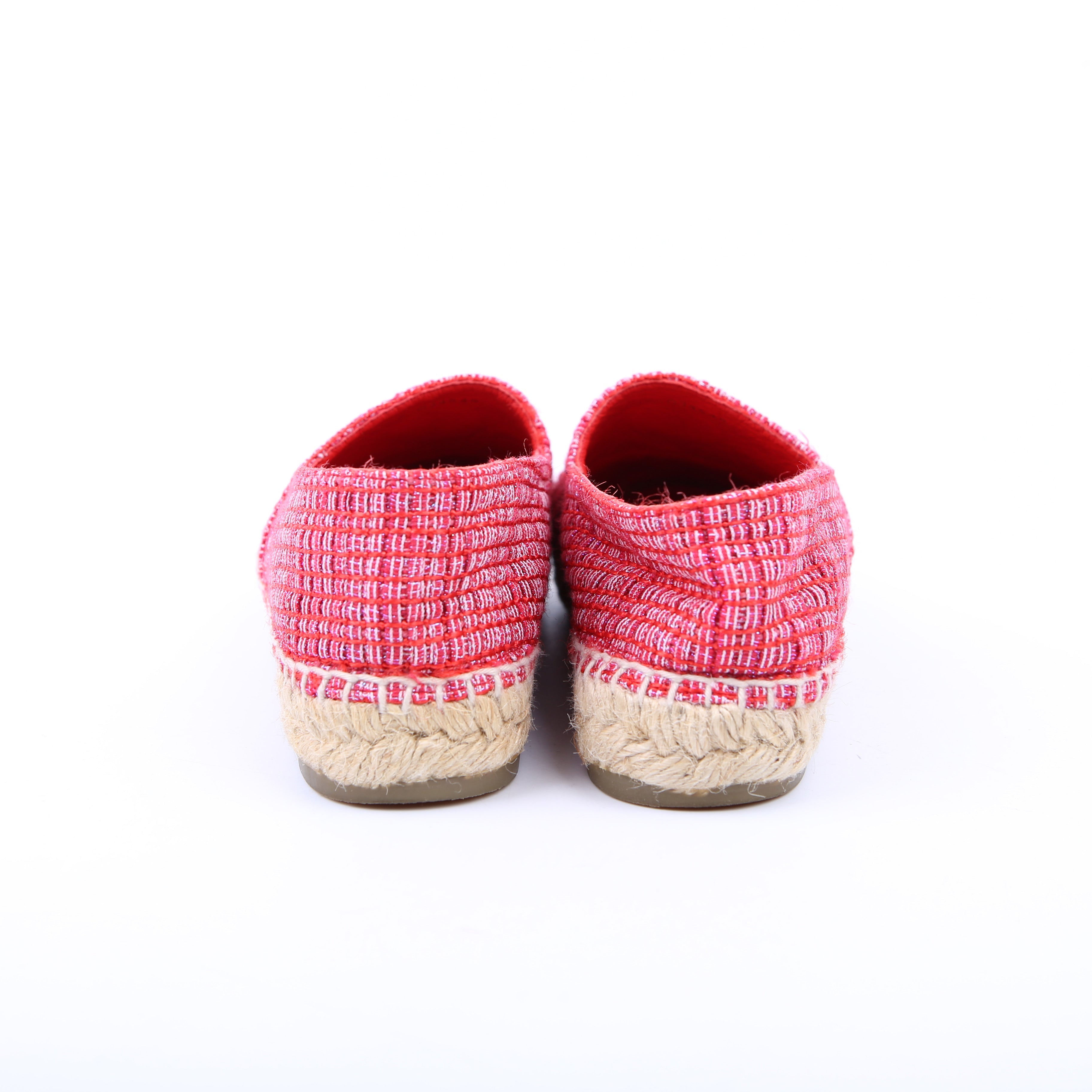 Tweed CC Espadrilles Size 36 Pink/Red