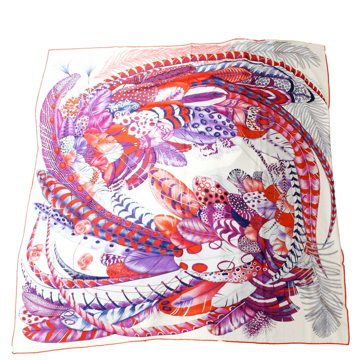 Scarf: Shawl Plumes En Fete 140 Cashmere Multi