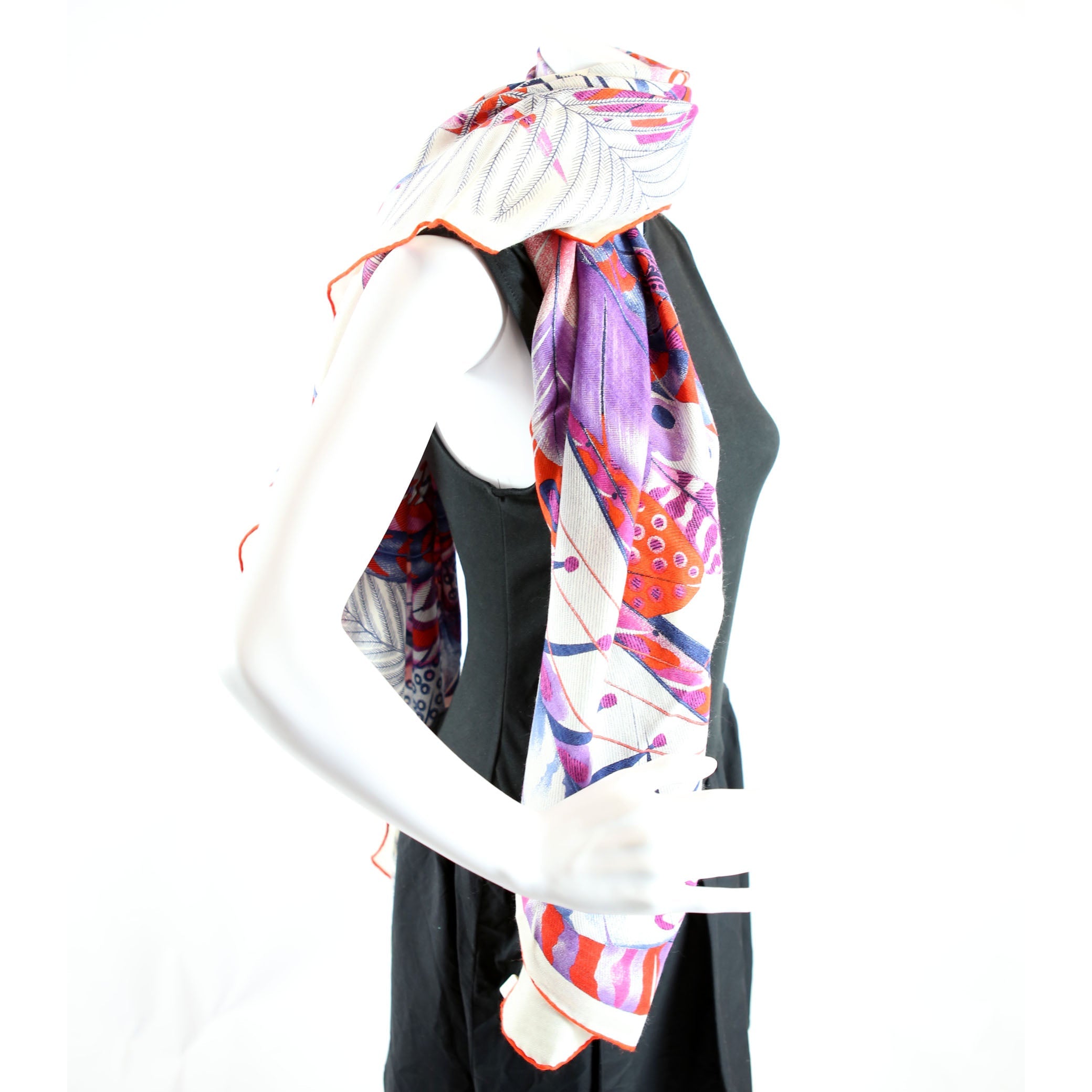 Scarf: Shawl Plumes En Fete 140 Cashmere Multi