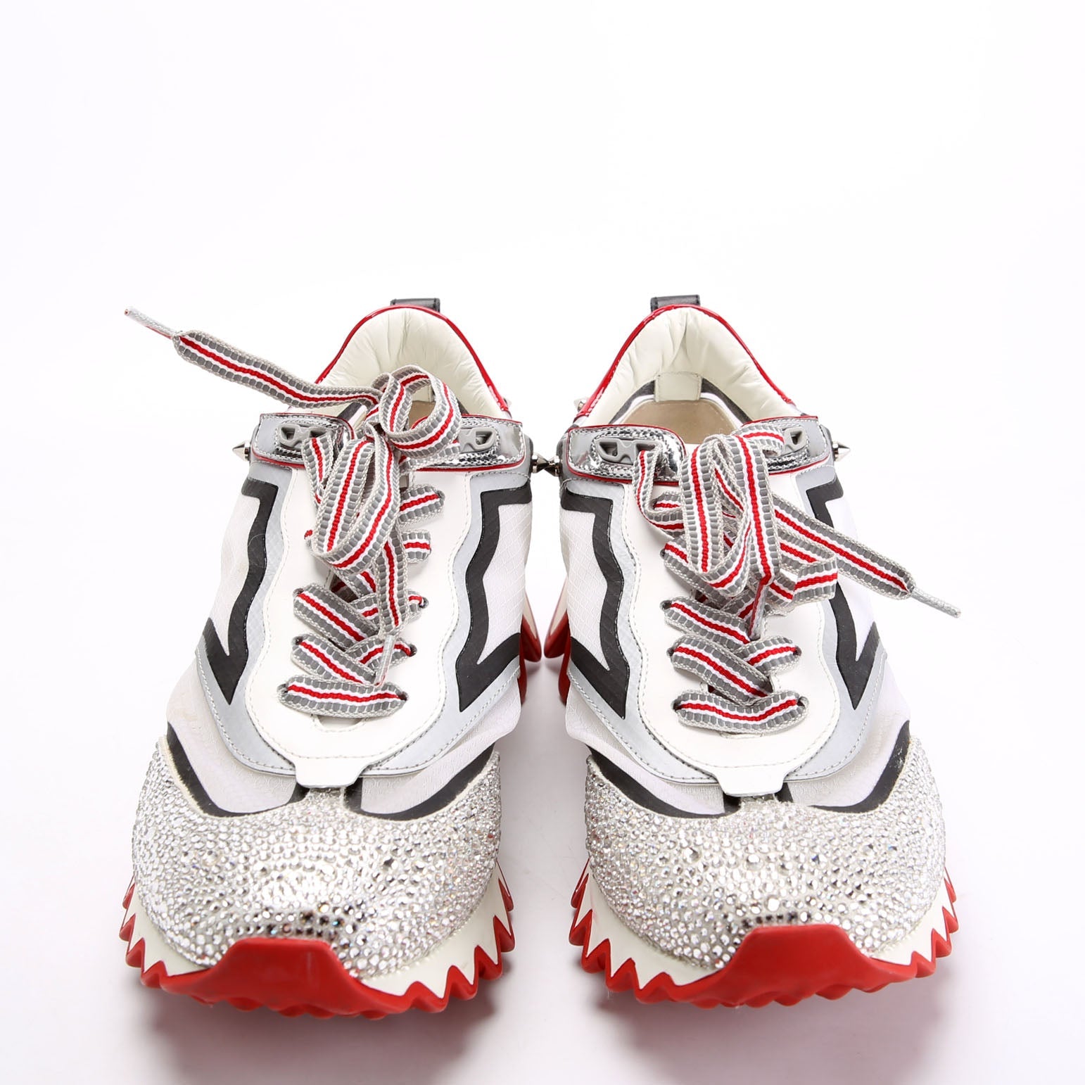 Sharkina Strass Flat Sneakers Size 38.5 Red/White