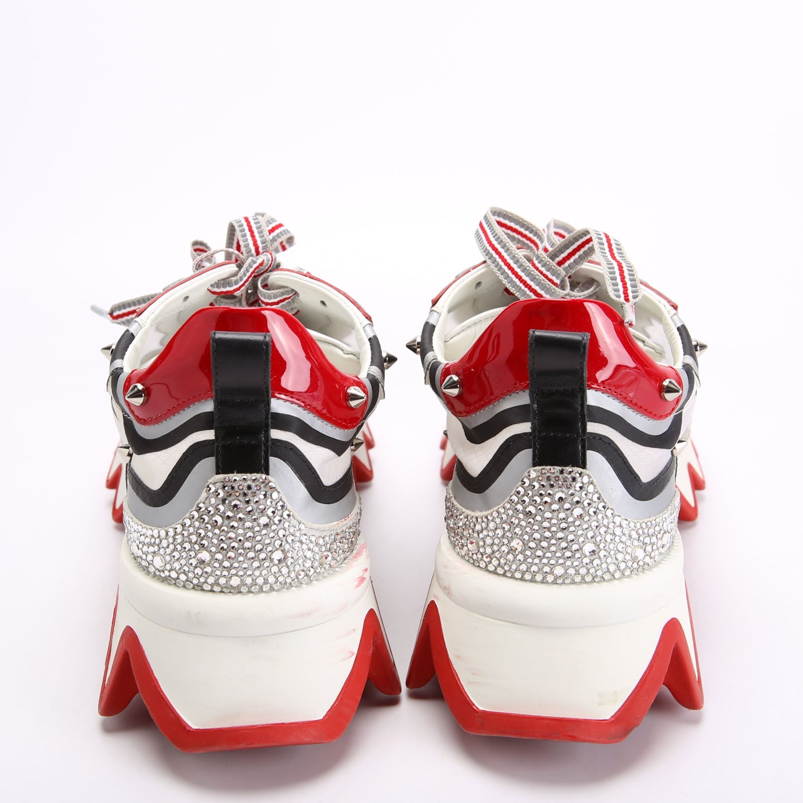 Sharkina Strass Flat Sneakers Size 38.5 Red/White