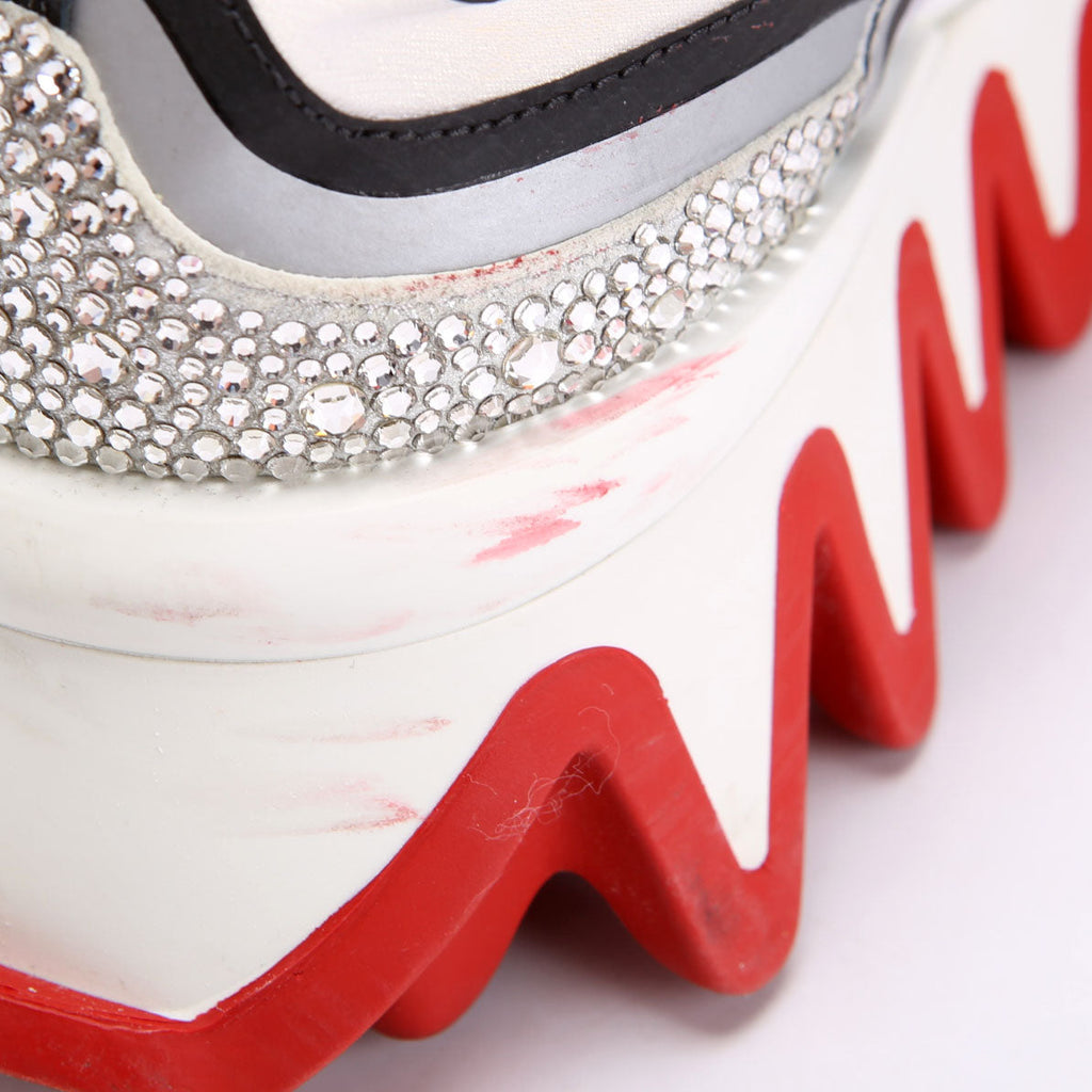 Sharkina Strass Flat Sneakers Size 38.5 Red/White