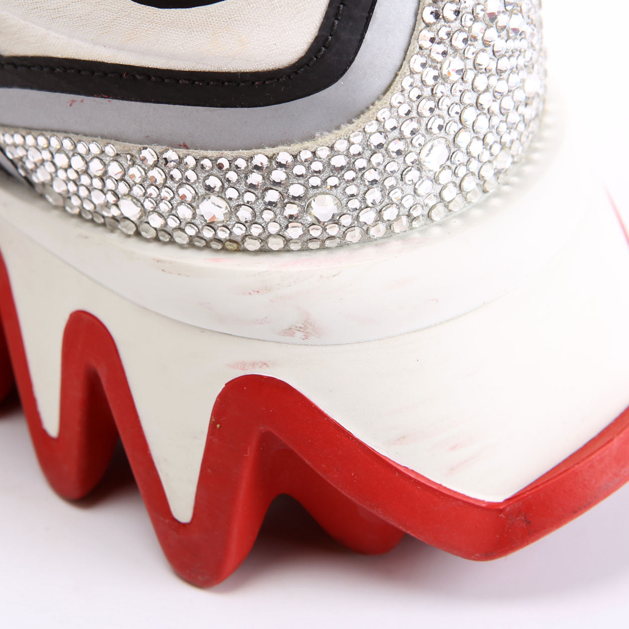 Sharkina Strass Flat Sneakers Size 38.5 Red/White