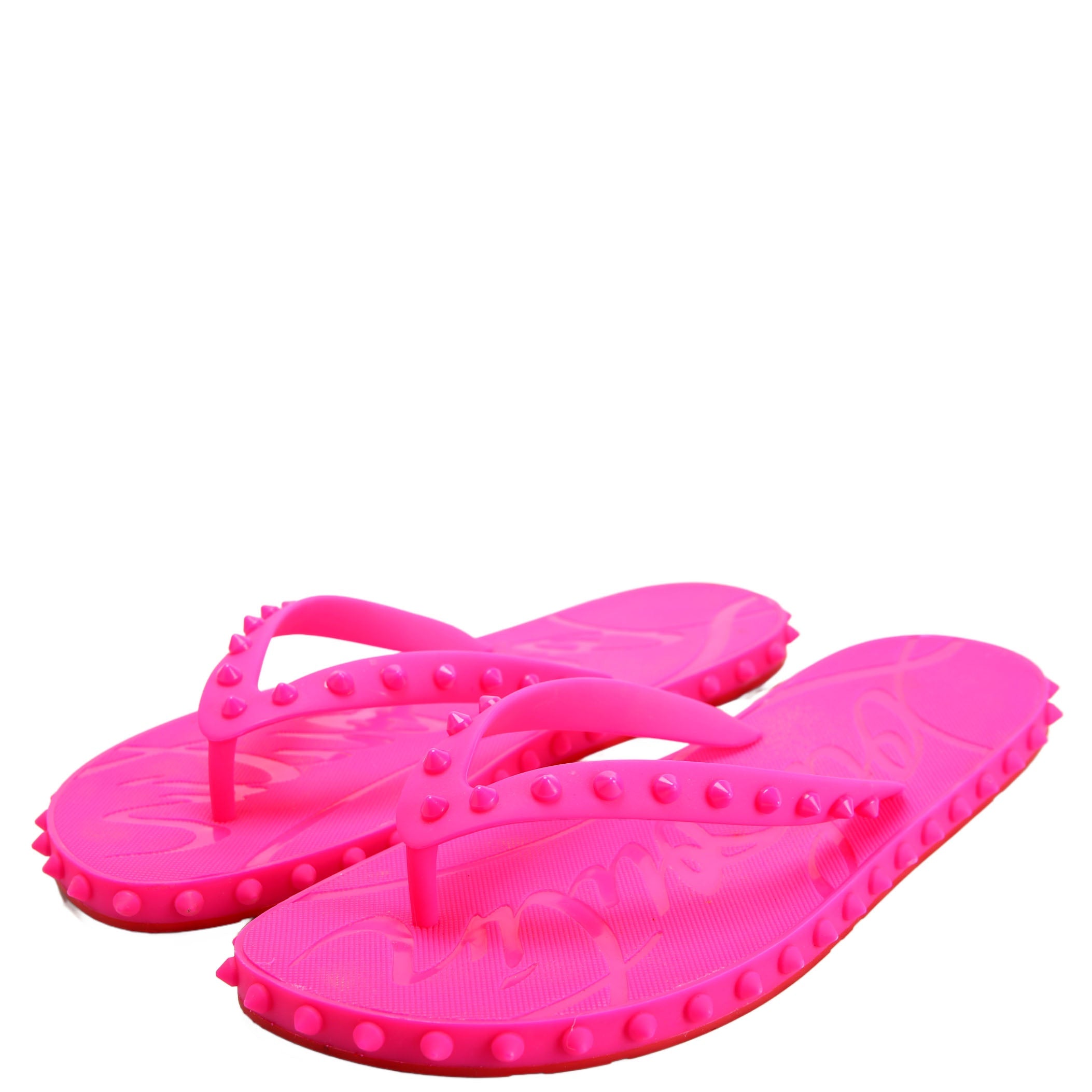 Super Loubi Spike Flip Flops Size 41 Pink