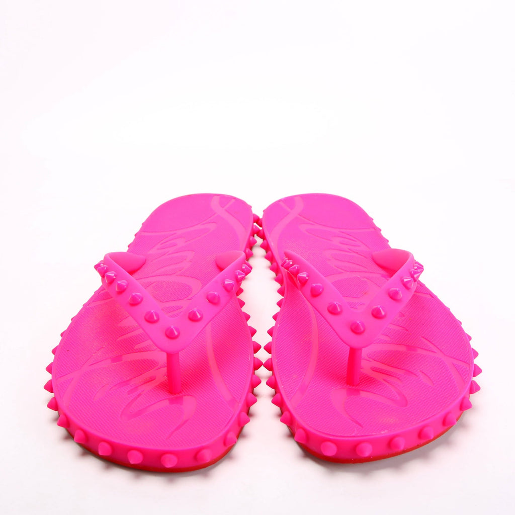 Super Loubi Spike Flip Flops Size 41 Pink