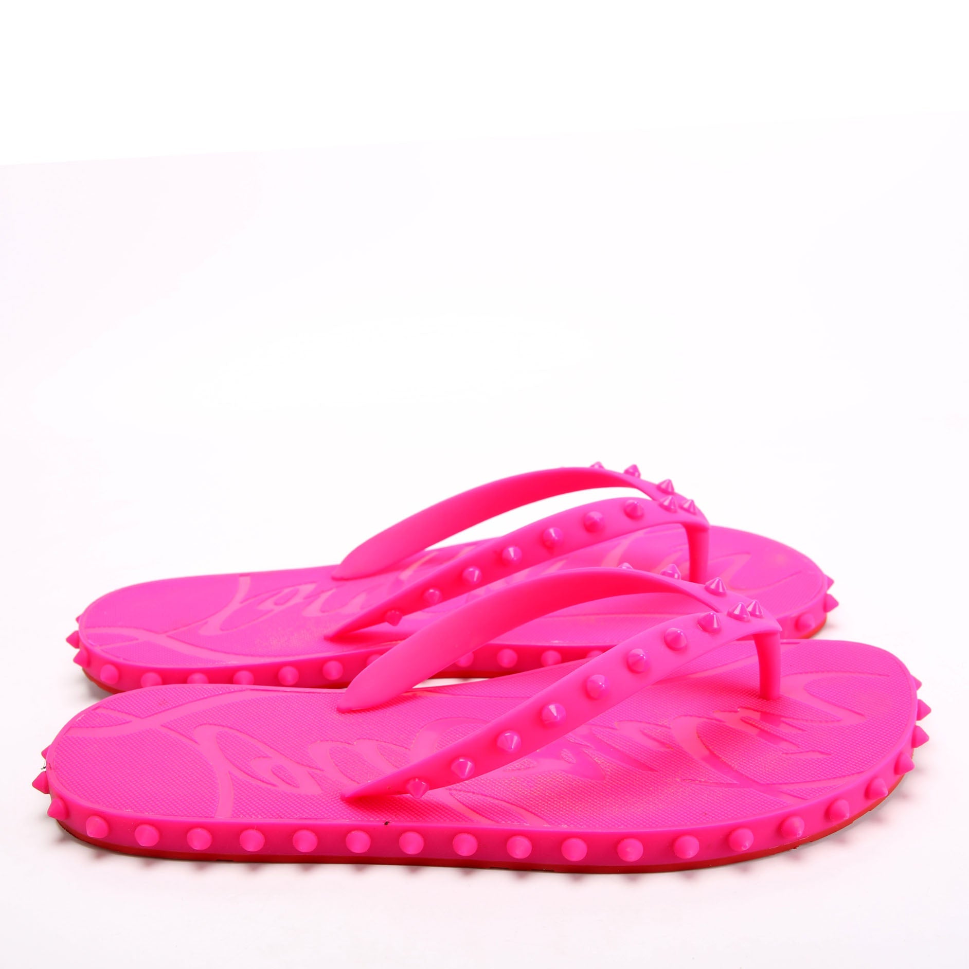 Super Loubi Spike Flip Flops Size 41 Pink