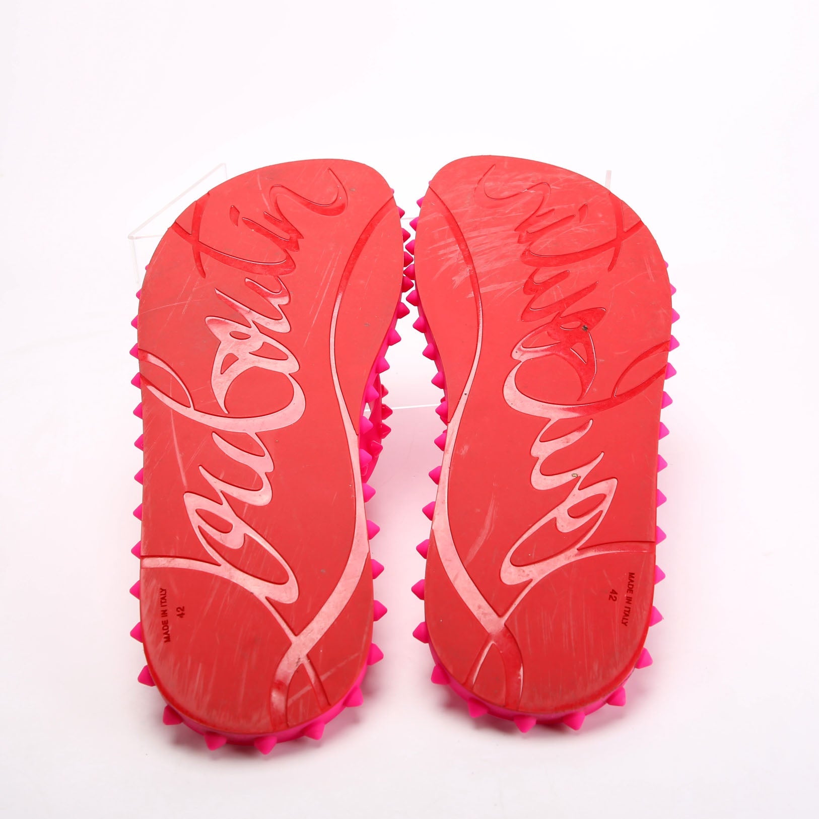 Super Loubi Spike Flip Flops Size 41 Pink