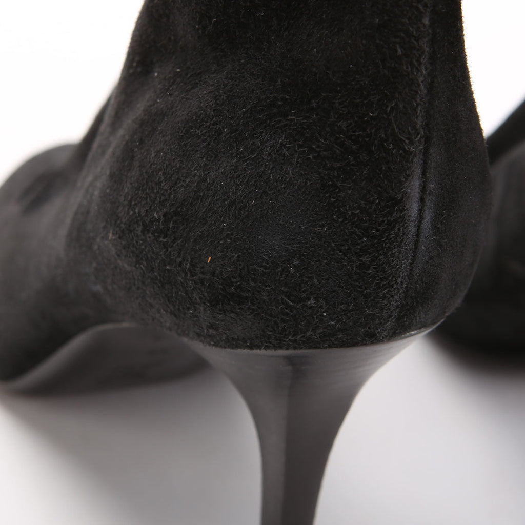 Suede Ponyhair Heel Boots Size 38 Leopard/Black