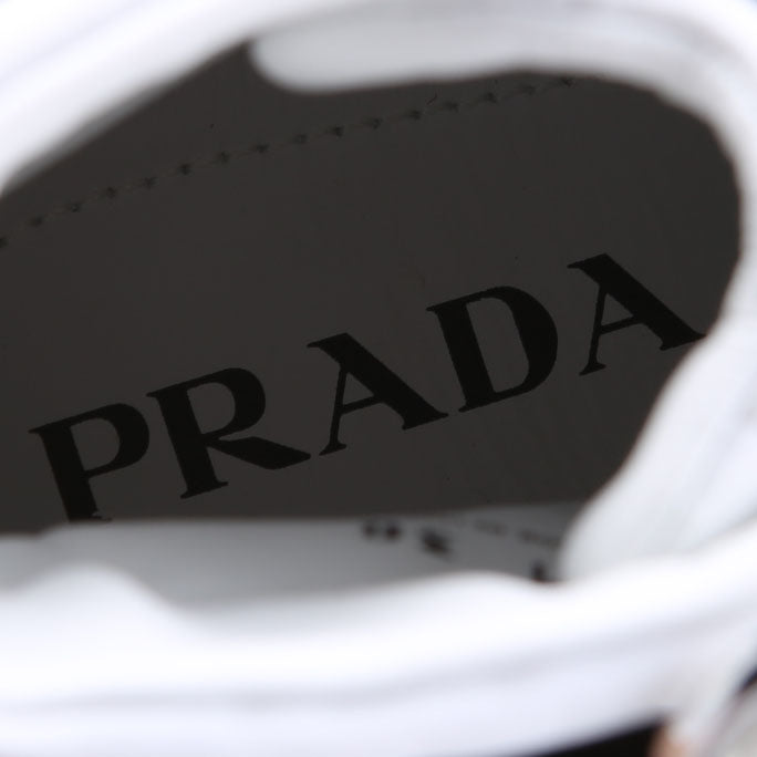 Prada Wheel Pouch Re-Nylon High Top Sneakers Size 38 White
