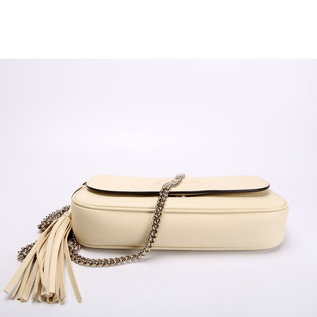 536224 Soho Chain Tassel Flap Cream