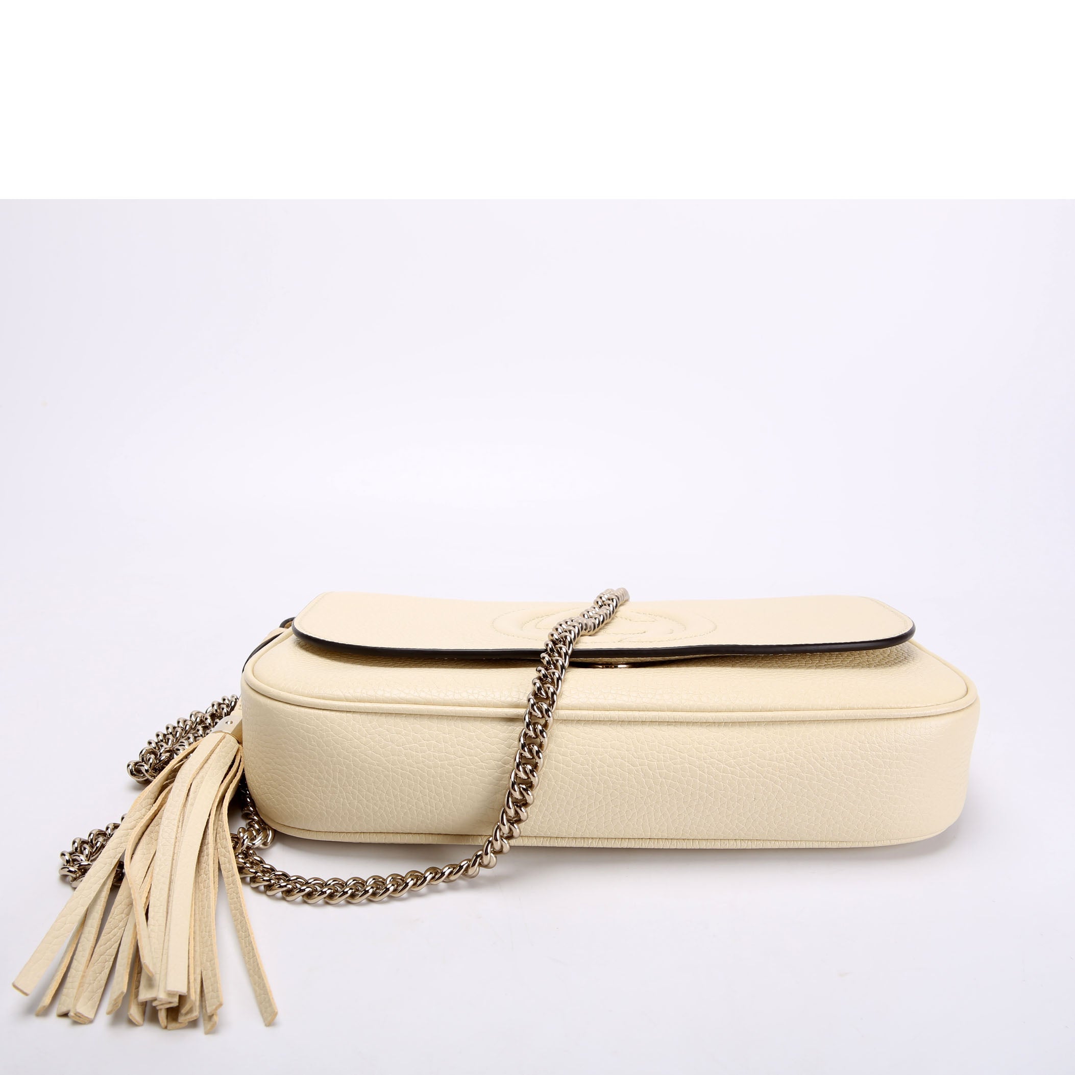 536224 Soho Chain Tassel Flap Cream