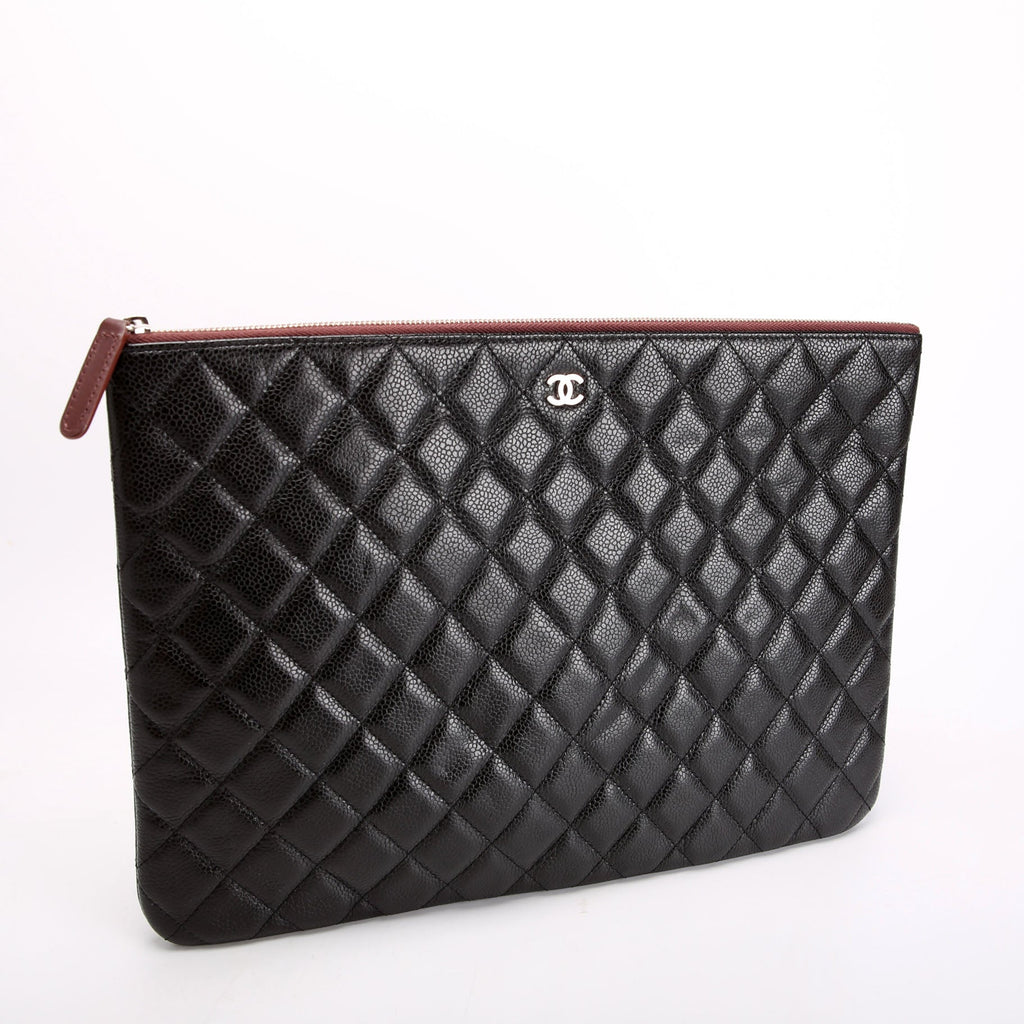O Case Large Caviar Black