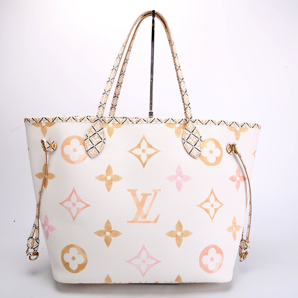 Neverfull With Wallet MM Watercolor BYTHEPOOL White/Tan