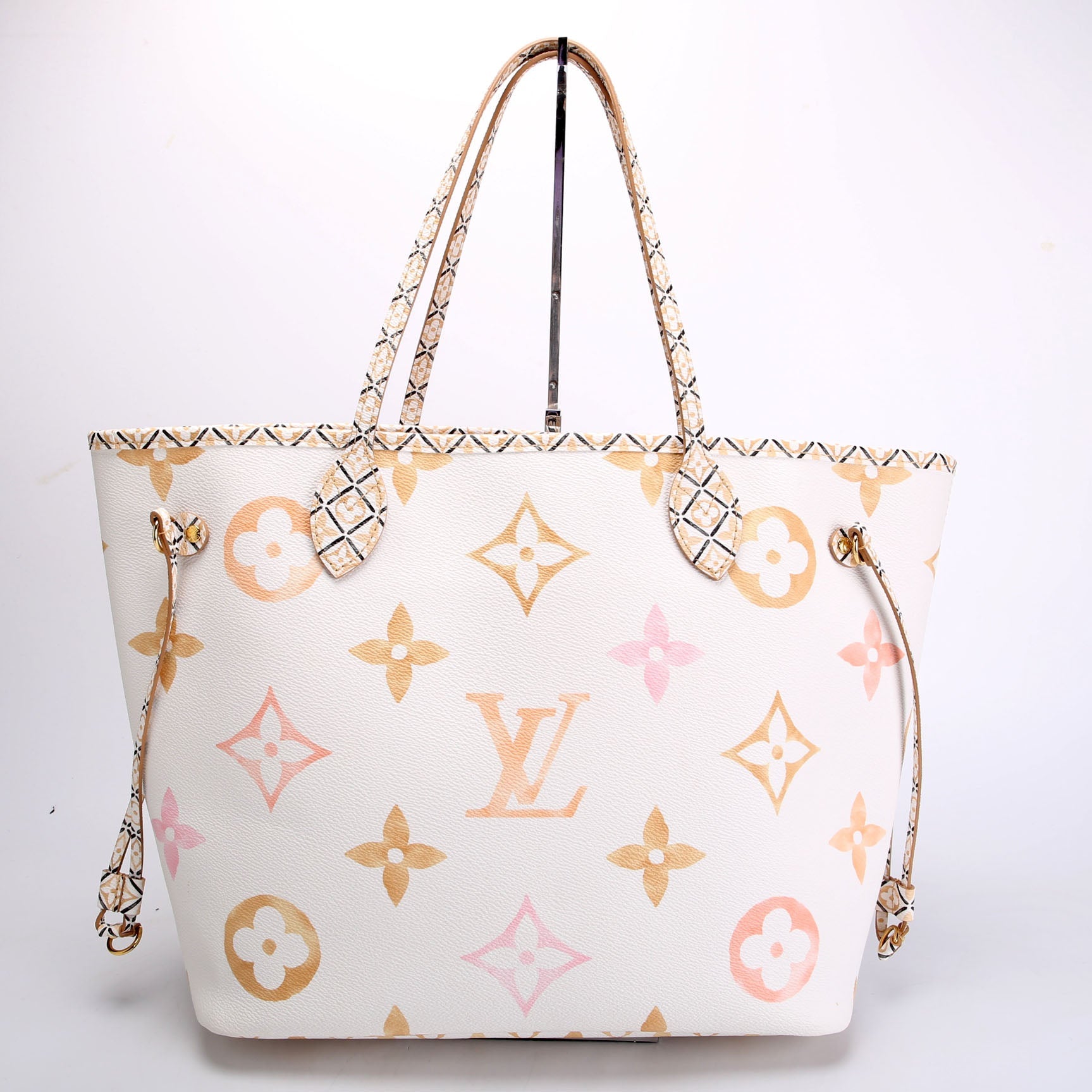 Neverfull With Wallet MM Watercolor BYTHEPOOL White/Tan