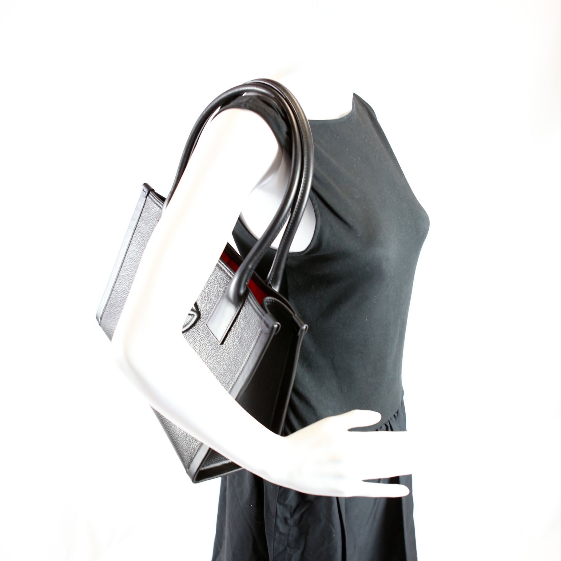 By My Side EMB Tote Small Black/Red