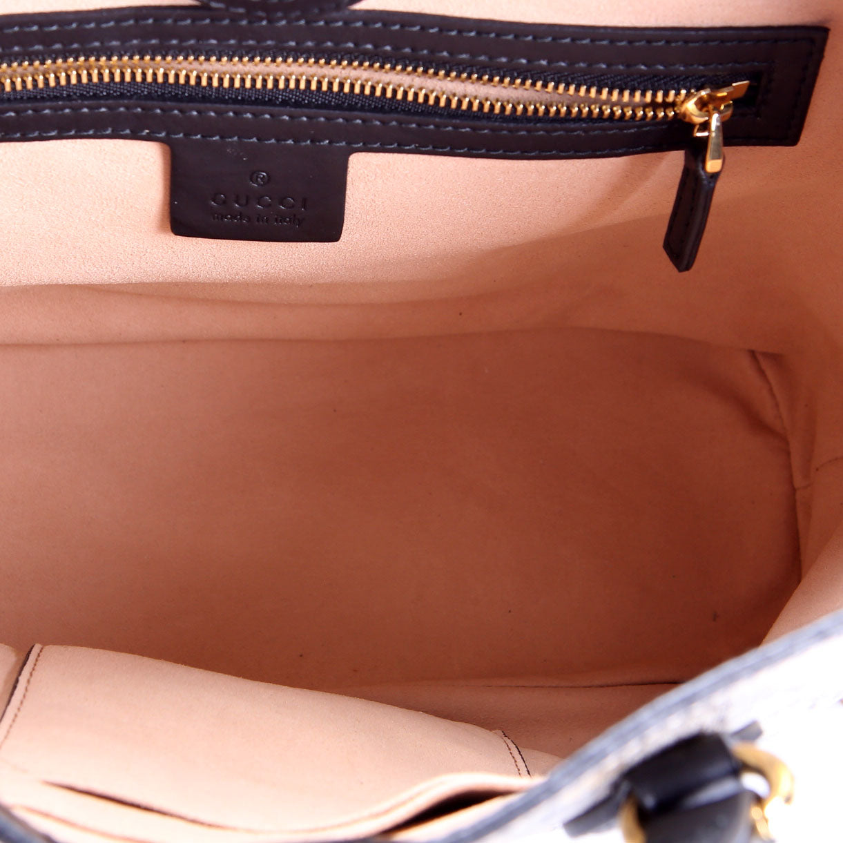 473887 GG Supreme Bee Small Tote Black/Beige