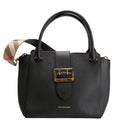 Grained Calfskin Buckle Tote Medium Black/Multicolor