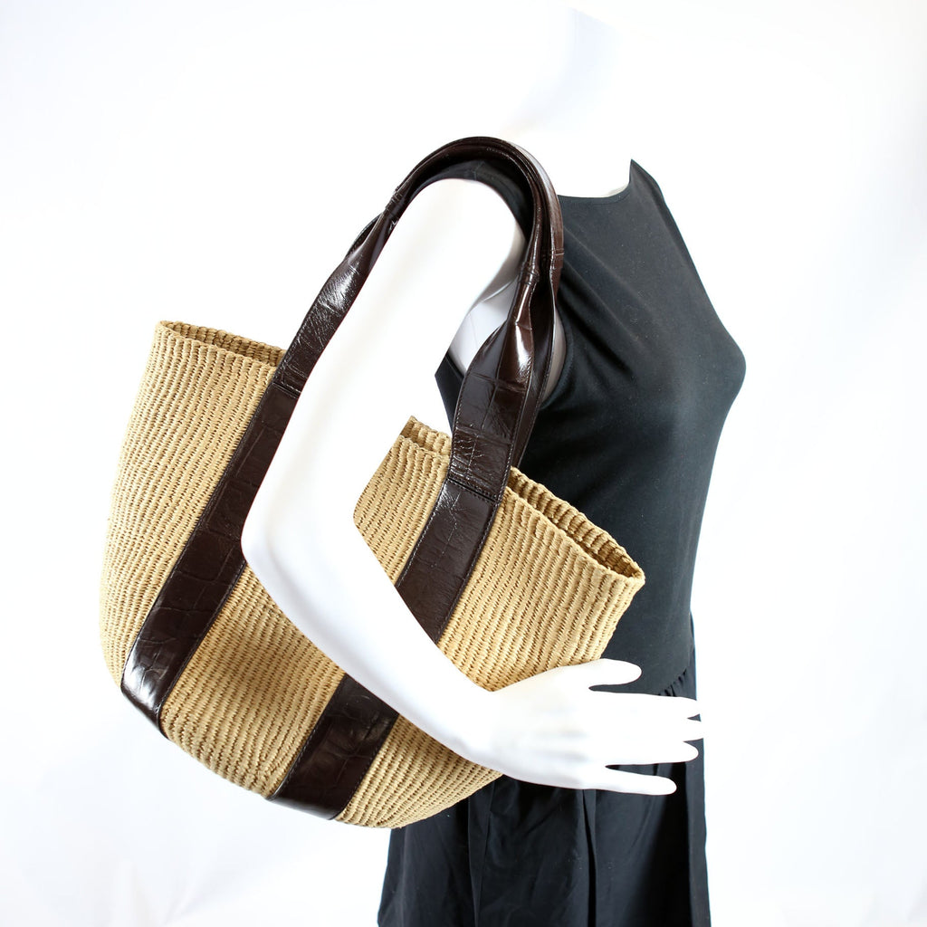 X Mifuko Woody Basket Large Tan/Brown