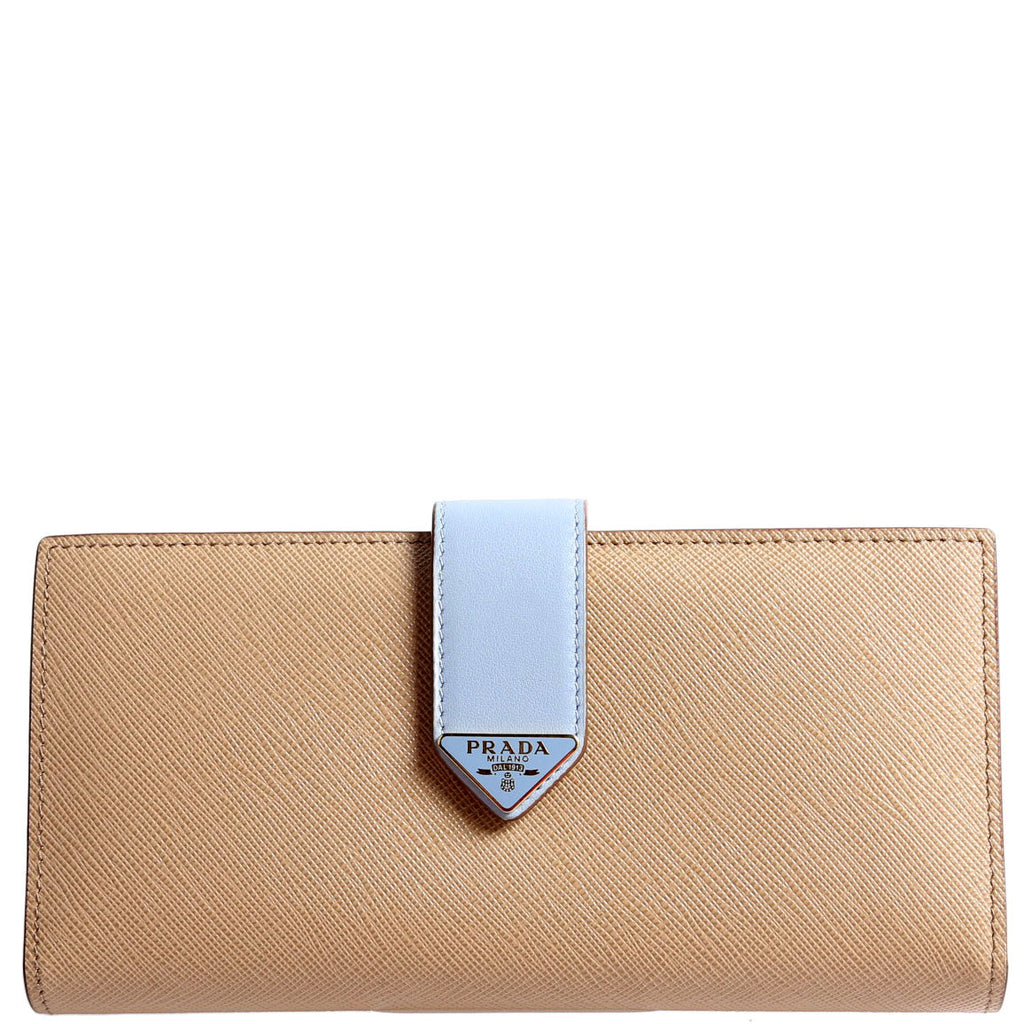 1MV025 Saffiano Triangle Logo Large Wallet