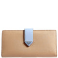 1MV025 Saffiano Triangle Logo Large Wallet