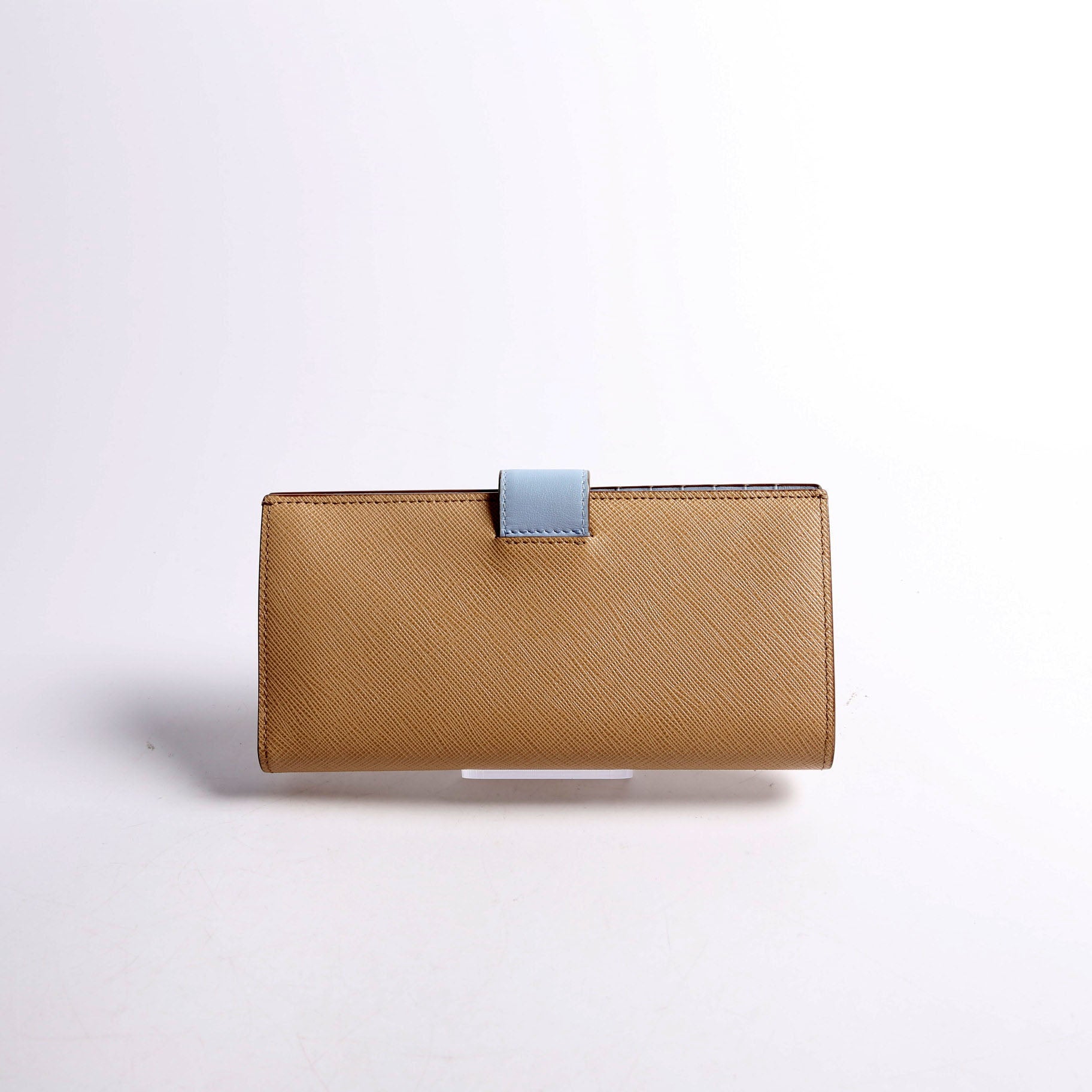 1MV025 Saffiano Triangle Logo Large Wallet