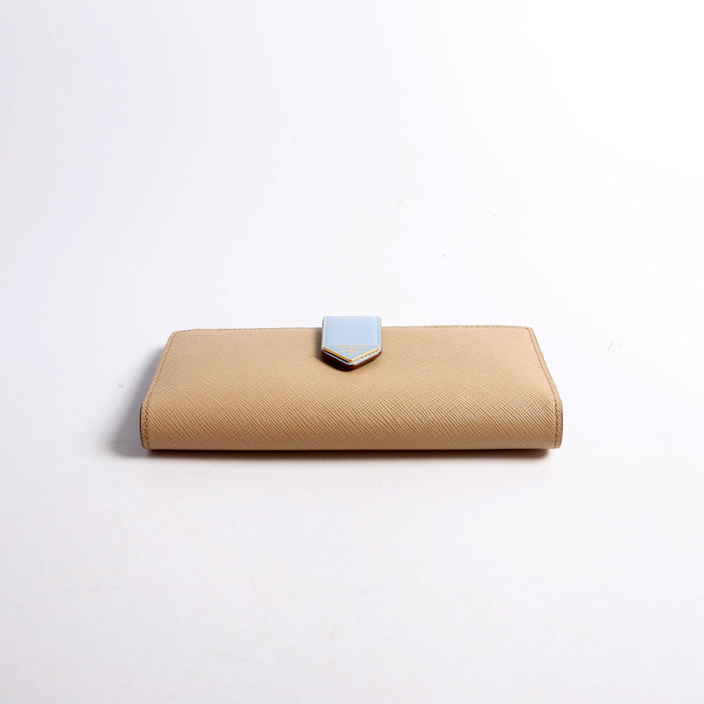 1MV025 Saffiano Triangle Logo Large Wallet