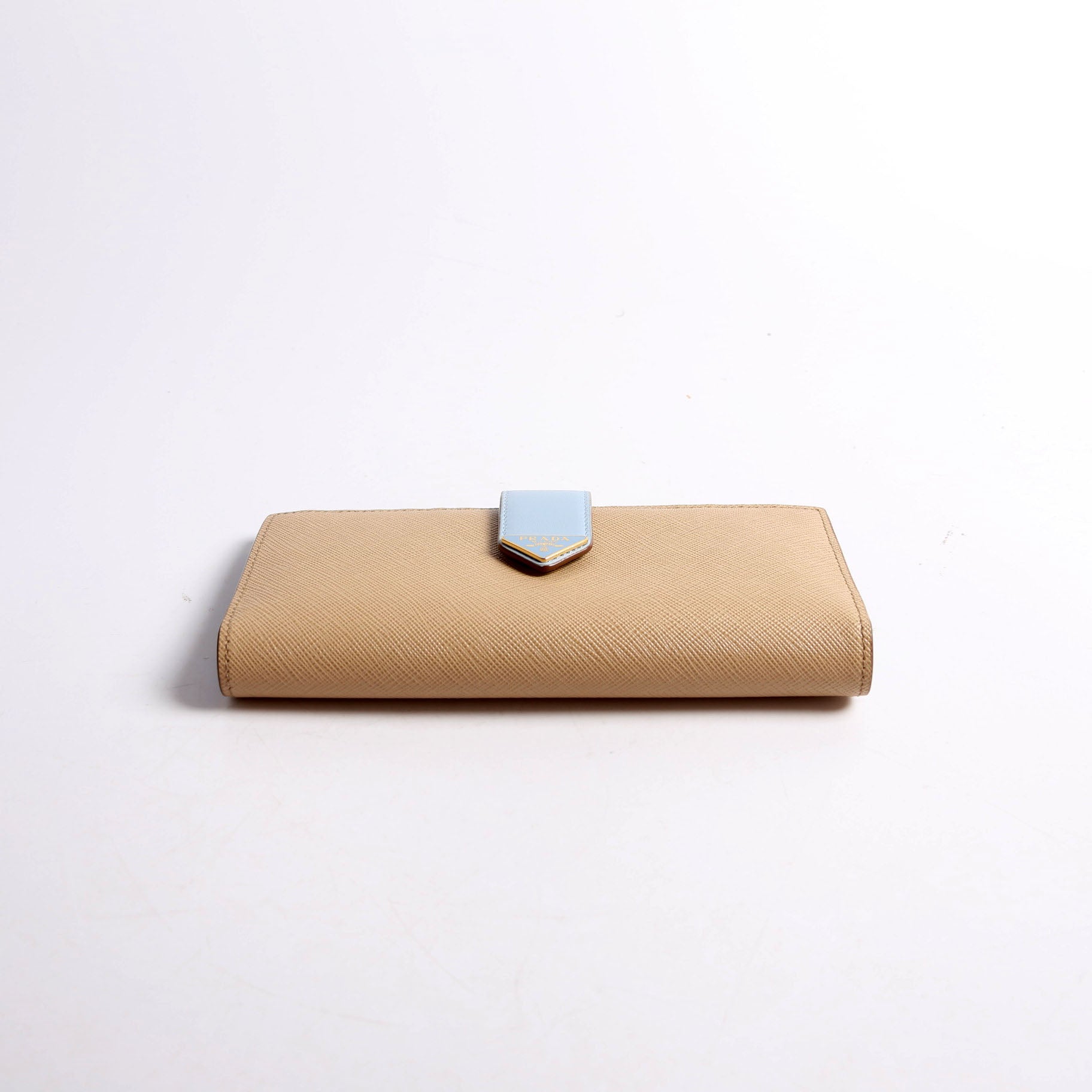1MV025 Saffiano Triangle Logo Large Wallet