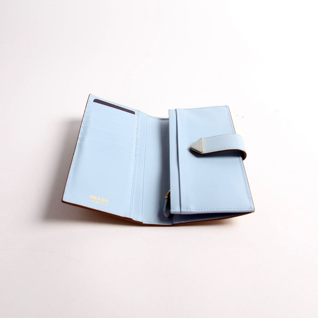 1MV025 Saffiano Triangle Logo Large Wallet