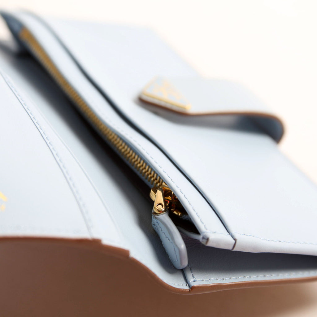 1MV025 Saffiano Triangle Logo Large Wallet