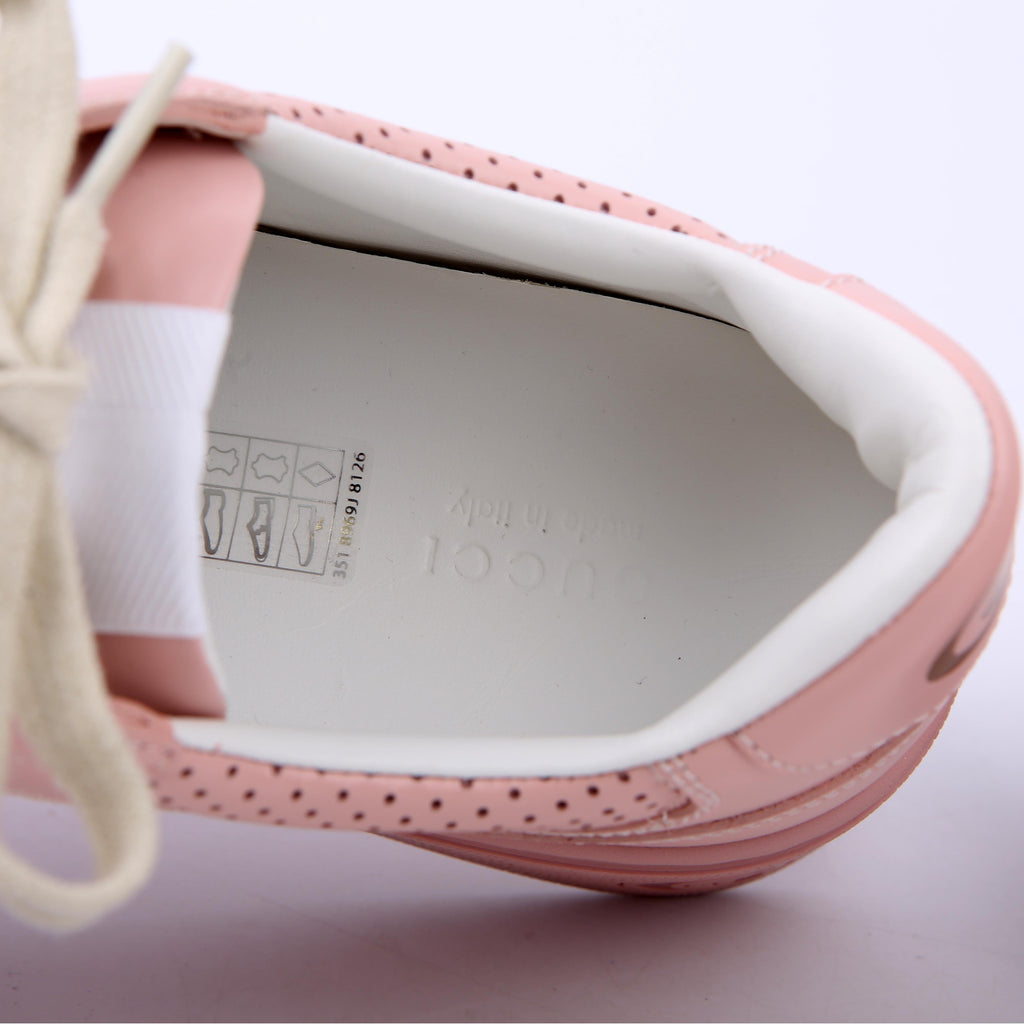 Gucci GG Embossed Leather Sneakers Size 40.5 Pink