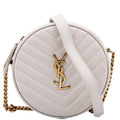 SAINT LAURENT 610436 Grain De Round Camera Bag White