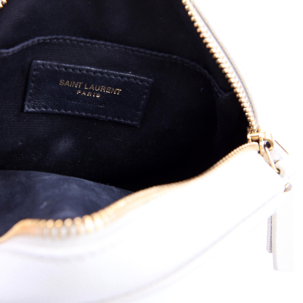 SAINT LAURENT 610436 Grain De Round Camera Bag White