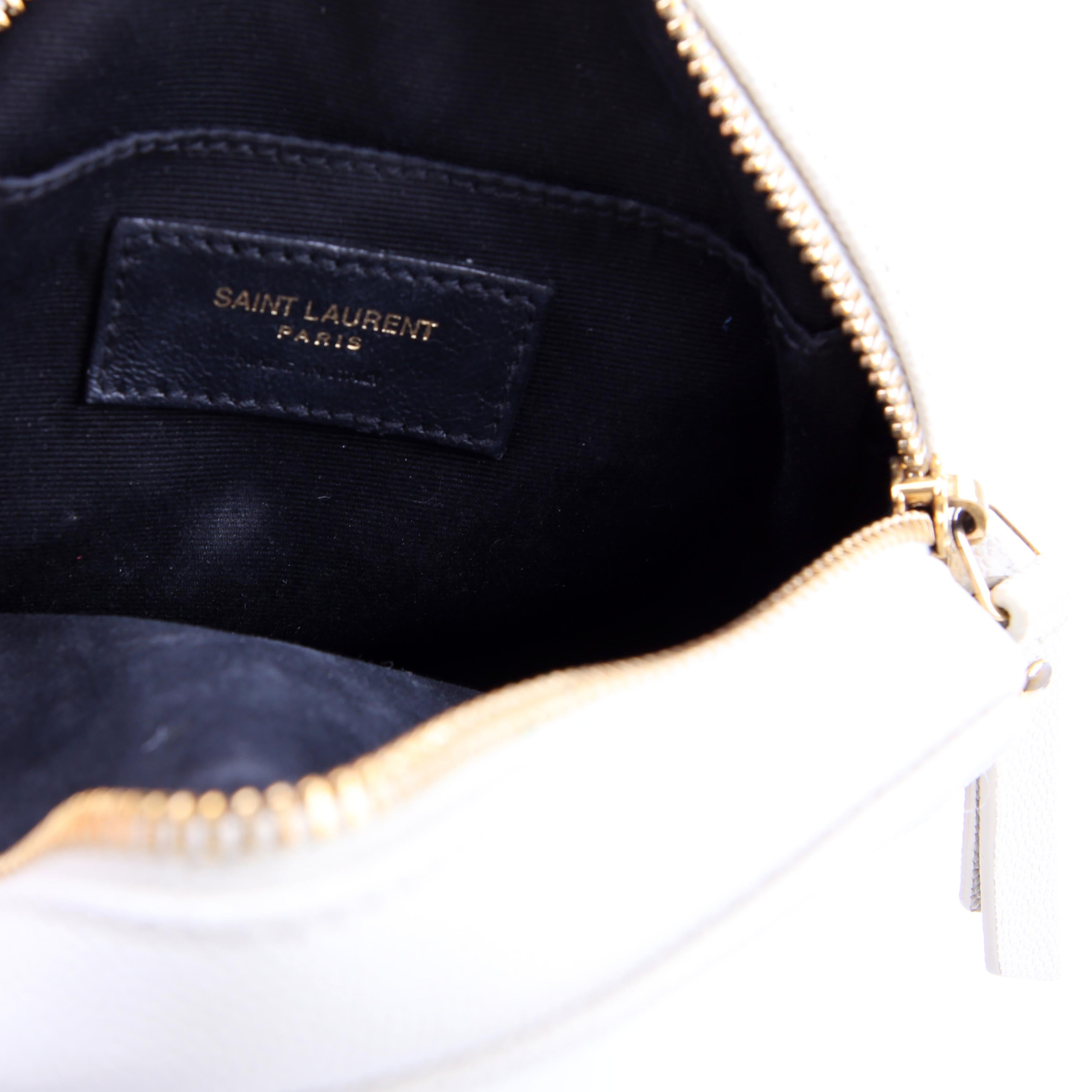 SAINT LAURENT 610436 Grain De Round Camera Bag White