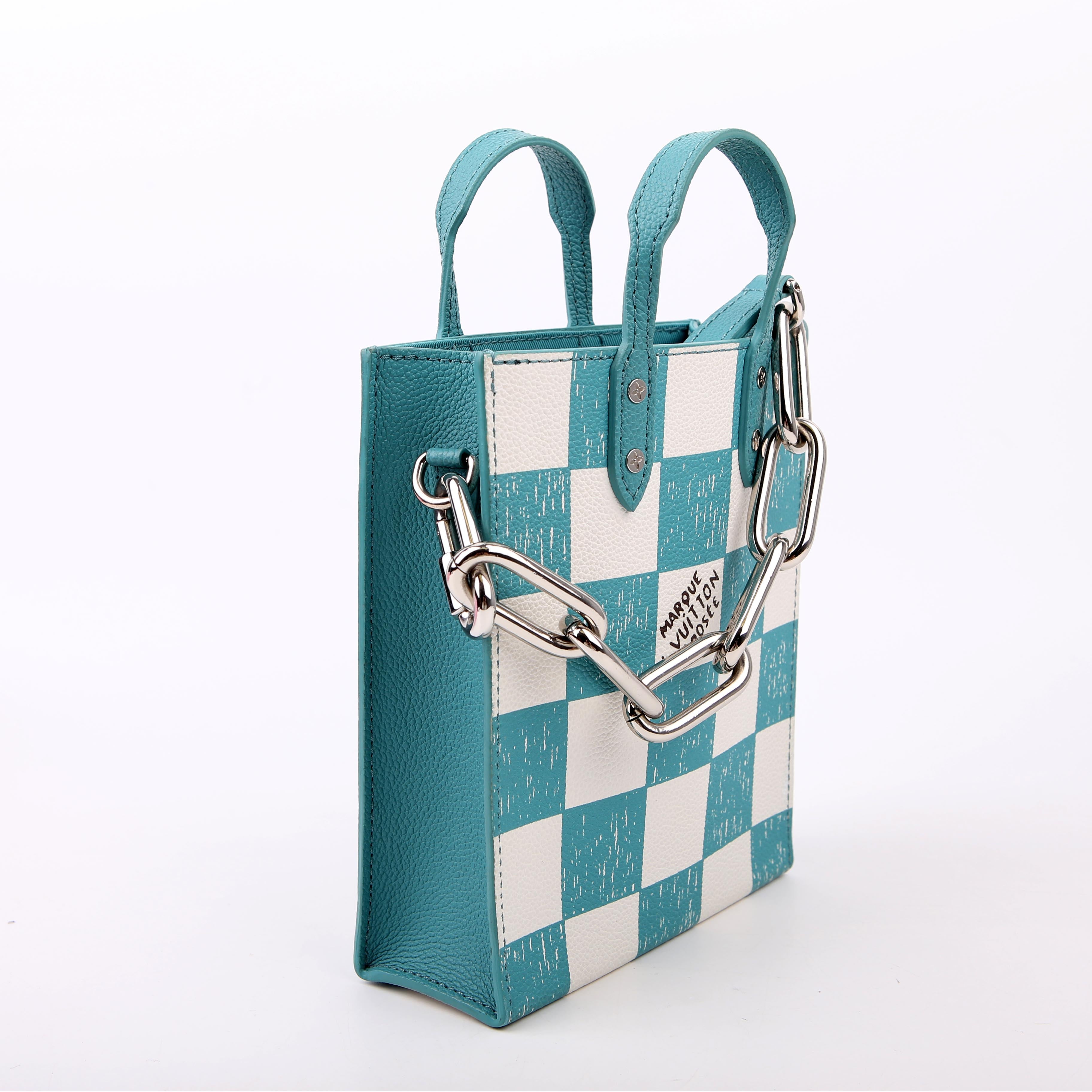 Sac Plat XS Abloh Checkers Teal
