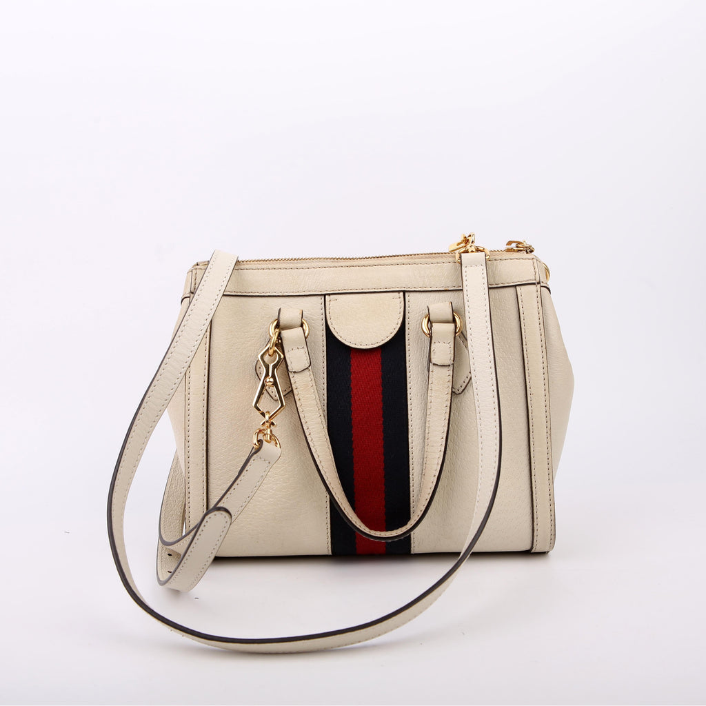Gucci 547551 GG Supreme Ophidia Small Tote White