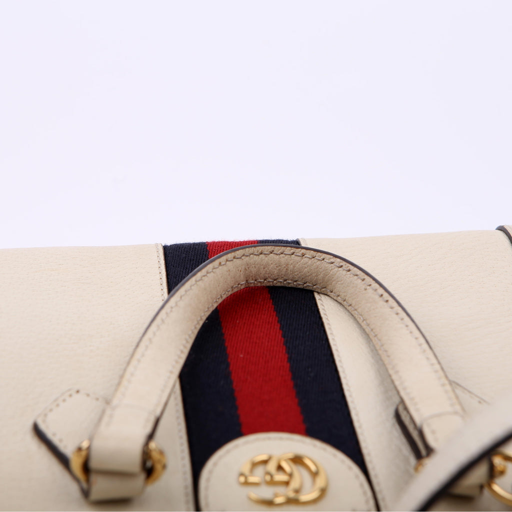 Gucci 547551 GG Supreme Ophidia Small Tote White
