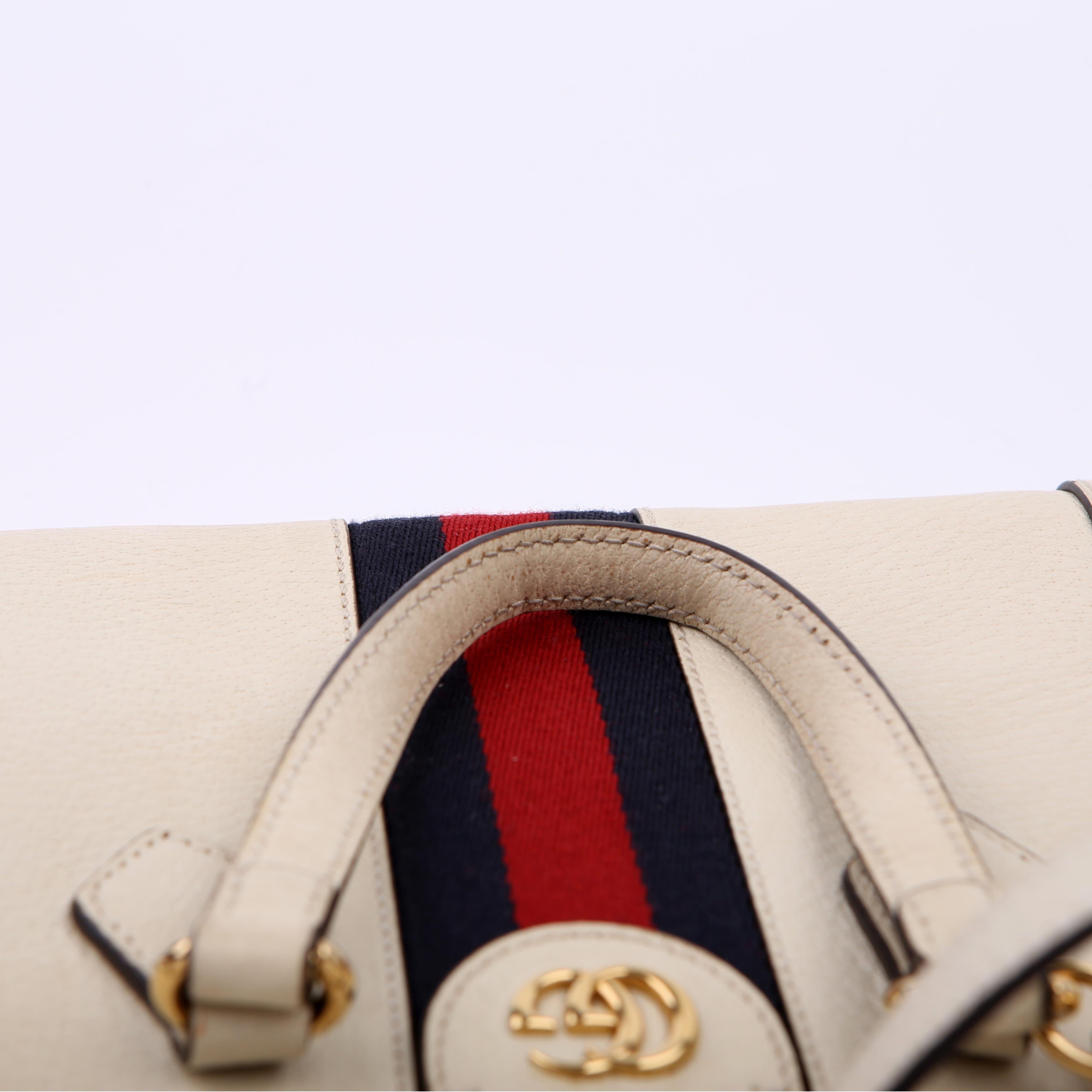 Gucci 547551 GG Supreme Ophidia Small Tote White